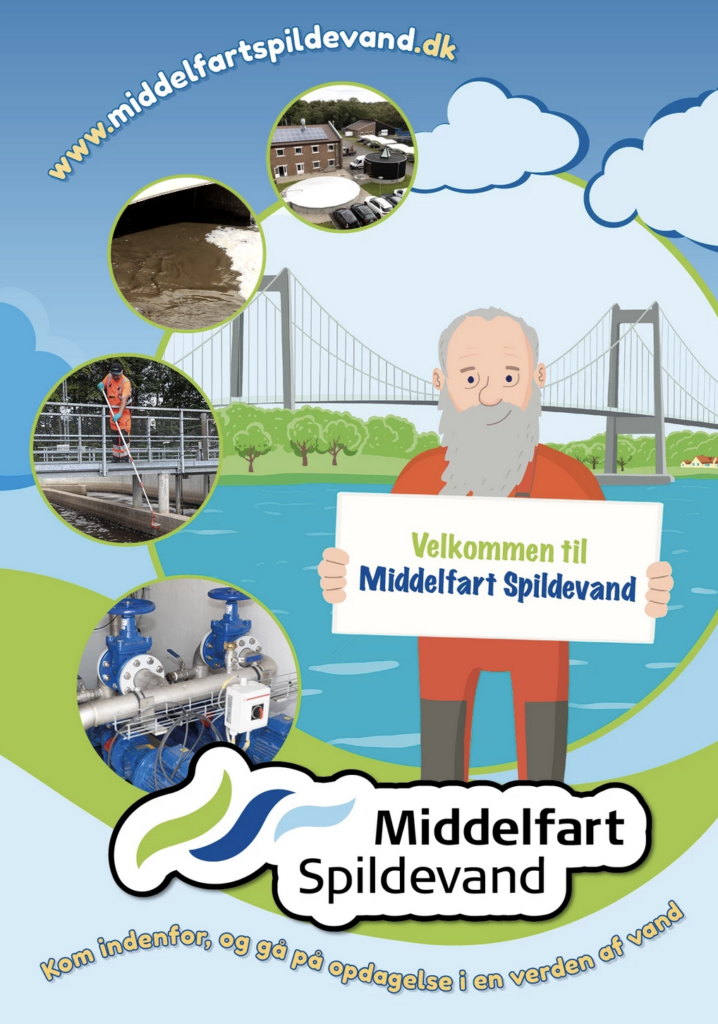 Tegninger til brochure for Middelfart Spildevand af Christer Bøgh Andersen.